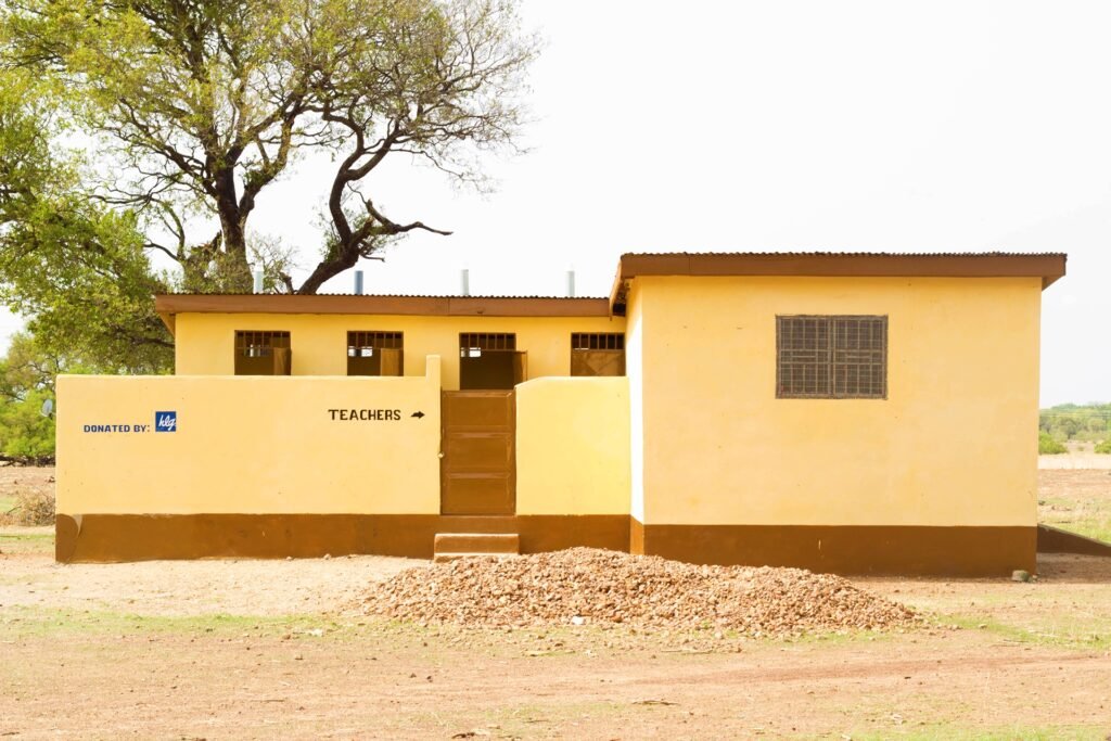 The completed toilet facility constructed through Homeland Ghana’s Buy a Brick campaign in Siniensi.
