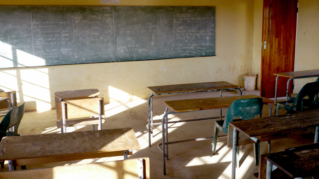 Empty classroom in Builsa North during Ghana teachers strike 2026